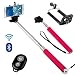 Produktbild N4U Online - Sony Xperia M5 Dual Premium Hand gehalten Selfie Stab Einbeinstativ ausfahrbarer Funktion mit verstellbarem Halter ausgestattet Bluetooth Kabellos Verschluss Fernbedienung - Hot Pink