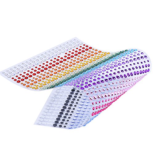 eBoot Acryl Schmucksteine, Strasssteine 900 Stück 3mm 4mm 5mm Bunten Strass Aufkleber Blatt - 7