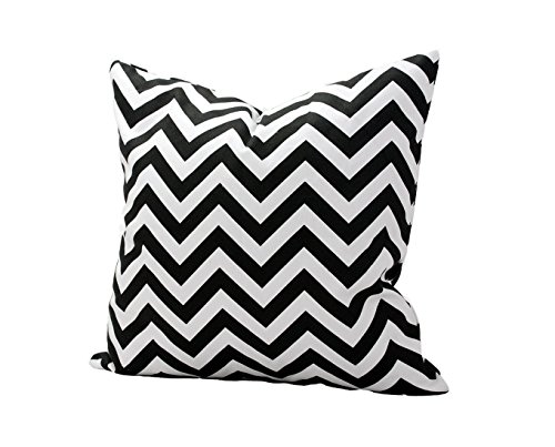 LAAT Simple Geometric Decorative Wavy Patterns Pillow Case Cushion Cover for Sofa - 20 x 20 Inches/ 50*50cm (Black-L)