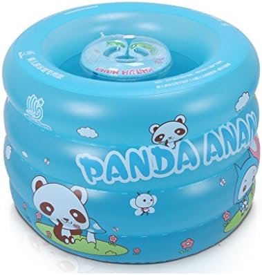 Home Baby Swimming Pool Children Inflatable Thicker Insulation Pool Bath Barrel Blue ( Color : Foot pump )