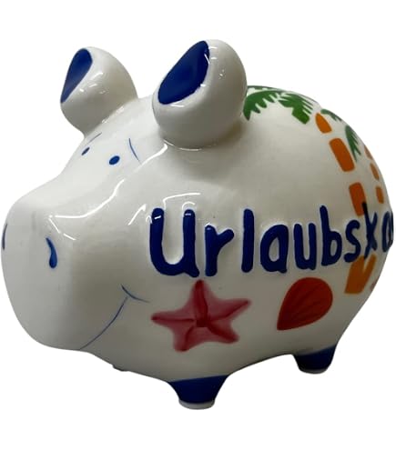 KCG Sparschwein 'Träumerei' Aus Keramik – Gold-Edition, 12,5 X 9 X 9 Cm, Mit Gummi-Verschluss