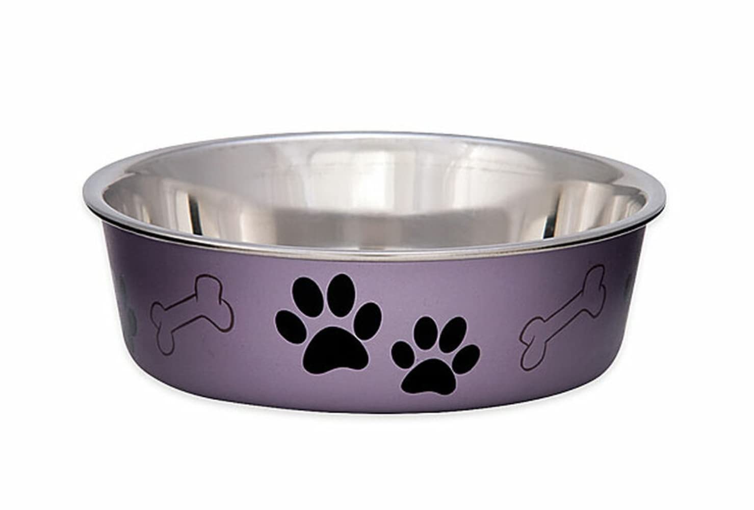 Loving Pets Metallic Bella Bowl Dog Bowl, Medium, 750 ml, Grape