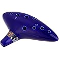 AFUNTA 12 Hole Ocarina di ceramica Alto C Ocarina Flute con Song Book (Neck Strap Cord con colore casuale) - Blu