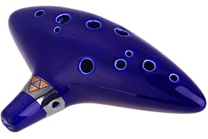 AFUNTA Ocarina Cerámica con 12 Ranuras con Libro de Canciones - Azul
