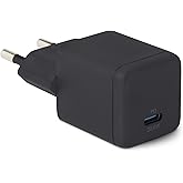 Amazon Basics USB-C Nano GaN Fast Charging Wall Charger, 20W and 1 PD 3.1 Port for Tablets and Phones, Black