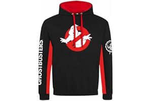 Heroes Inc. Ghostbusters Sweat à Capuche pour Adulte Logo Stripes Varsity Noir Taille M, Noir, Moyen