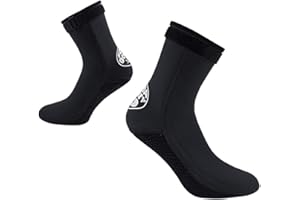 YJZQ 3mm Neoprene Wetsuit Socks Thermal Anti-slip Scuba Diving Socks Fins Socks Water Snorkeling Socks for Men Women Swimming Sailing Kayaking Surfing Water Sports Thermal Socks