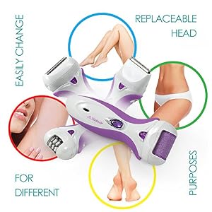 LaFlantine™ 4 in 1 Electric Device Epilator - Callus Remover - Shaver - Hair Clipper. Lady Everyday Care. Gently to All… - Image 3