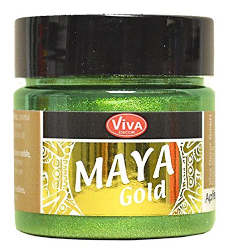 Viva Decor Maya Gold -Apfelgrün- 45ml Metallglanz Farbe, Metallic Effekt