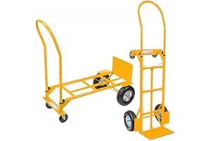 Mega-M Wózek transportowy magazynowy kurierski 2 w 1 MŁYNARKA 250KG KOŁA ŁOŻYSKOWANE rozkładany MOCNY (żółty)