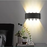 Kapri 15W Dekoratif &Ccedil;ift Y&ouml;nl&uuml; LED Duvar Apliği - 8 LED'li Modern Tasarım, Cata Dış ve İ&ccedil; Mekan Aydınlatma Lambası, Siyah Kas