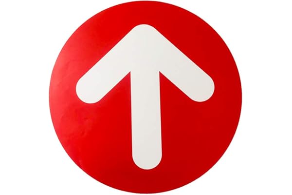 12 Pièces Flèches adhésives pour Sens de Circulation, TAOPE Panneau de Sol de Distance Sociale de Sécurité Rond, Autocollants de Décalque de Sol, 31 CM Signalisation - Marquage au Sol Antidérapant