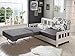 Produktbild Moebella Schlafsofa Campuso Weiß Grau Blumen-Design Stoff Sofa Couch Massiv Holz Schlafcouch Bettfunktion