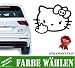 Produktbild Autoaufkleber Sticker Hello Kitty Böse Süß Auto Decal Katze Cat (Hello Kitty Böse Mittelfinger ca. 16x22cm, Rosa)