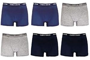 Enrico Coveri 6 Boxer Bambino con Elastico Esterno, in Cotone Elasticizzato, EB4000