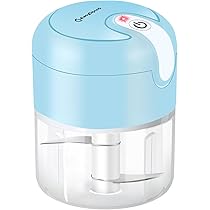 Mini Hachoir électrique Robot De Cuisine 2 Vitesses Avec Puissant 300 W Et Bol Et 4 Lames En Inox Petit Mélangeur Pour Hacher La Viande Oignons Aliments Pour Bébés Et Les Fruits