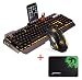 Produktbild MLFMHR 2017 Xinmeng M398 Regenbogen LED Hintergrundbeleuchtung Multimedia Ergonomische Usb Gaming Keyboard Mit Telefon Und Leichter Stand + 2000 DPI X4 6 Tasten Gaming Mouse Sets + Cool Mauspad Für PC Laptop-Computer,Black