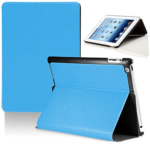Forefront Cases® Neue Leder Hülle / Tasche / Case / Cover für Apple iPad 2 / iPad 3 / iPad 4 - Rundum-Geräteschutz und intelligente Auto-Sleep-Wake-Funktion mit 3-JAHRES-GARANTIE VON FOREFRONT CASES - inkl. Eingabestift und Displayschutz