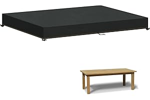 HEIMUNI Pokrowiec na Stół Ogrodowy, Wodoszczelny Blat Stołu, Odporny na Warunki Atmosferyczne, Pokrowiec na Blat stołu, Odporny na Warunki Zimowe, Odporny na Promieniowanie UV, 220 x 130 x 15 cm