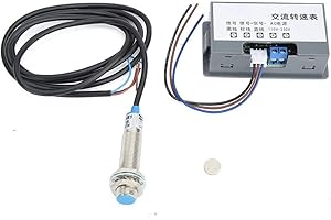 FAFEICY Tachymètre AC110-230V 40mA, LED Tachymètre Numérique, tachymètre numérique Compteur RPM, Haute Précision de Mesure 0,1% LED tachymètre numérique RPM mètre de Vitesse