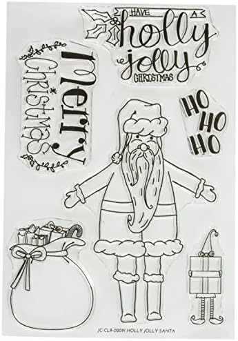 Joy Clair Holly Jolly Santa Clear Stamp