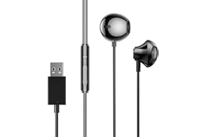 NUMLOT Cuffie In-Ear USB Cuffie da gioco USB con filo con microfono e controllo del volume con cancellazione del rumore per PC Windows Laptop PS4 PS5 Skype Ufficio
