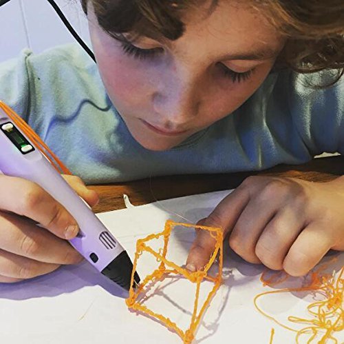 3D Druck Stift, Oxygentle OGP-2 3D Pen mit LCD Temperaturanzeige für 3D Zeichnungen zur Erstellung von dreidimensionalen Zeichnungen, Kunstwerken, Modellen, uvm. von Hand. Kompatibel mit 1,75 mm ABS und PLA Filament - 6