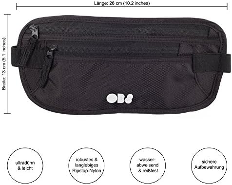 Waist Bum Belt Bag with 2 Pill Boxes, Hidden Money Pouch for Travel, Sports