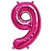 Produktbild ballonfritz® Ballon Zahl 9 in Pink - XXL 40"/102cm - Folienballons für Luft oder Helium als Geburtstag, Jubiläum, Hochzeit oder Abschluss Geschenk, Party Dekoration oder Überraschung