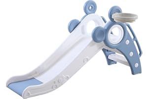 GROWAYSTORY Faltbare Rutsche für Innen und Außen, ab 1 Jahr, Kinderrutsche für den Garten, Geschenk für Kinder, Geburtstagsgeschenk (Blau)