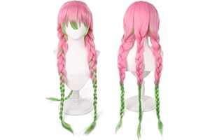 Ani·Lnc Kanroji Mitsuri cosplay peluca hombre mujer con capucha peluca