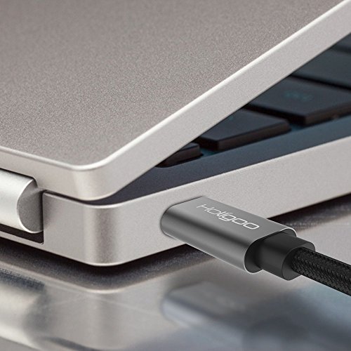 Holigoo USB Typ C Kabel, 2M Nylon umgeflochtenes USB 3.0 Schnelle Aufladung USB C Cable Ladekabel und Datenkabel USB C auf USB 3.0 für MacBook Pro , samsung galaxy s8 , Huawei Mate 10 P9 P10, One Plus 2/3, Nokia N1, Google ChromeBook Pixel, Nexus 6P/5X (6.6ft Grau) - 5