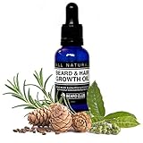Hair & Beard Growth Oil | 30ml | With Highly Concentrated Biotin | Scented with Cedarwood, Eucalyptus & Rosemary | The Best Solution to a Patchy Beard | + Bonus eBook The Beard Growers Diet Plan
