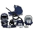Bergsteiger Capri Kinderwagen 3 in 1 Kombikinderwagen Megaset 10 teilig inkl. Babyschale, Babywanne, Sportwagen und Zubehör