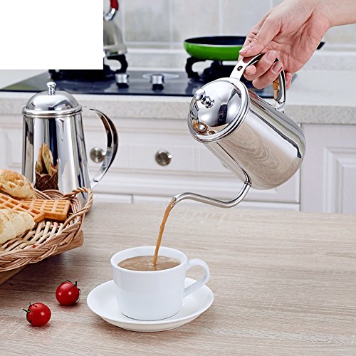 détail acier inoxydable Style européen Petit pot Argenté café pot-C