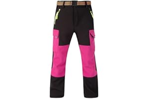 Hpbygstae Pantalon thermique imperméable pour garçons et filles, pantalon de neige, pantalon d'extérieur d'hiver, pantalon cargo doublé, pantalon de ski softshell pour enfants