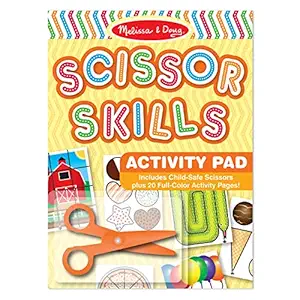 Melissa & Doug Scissor Skills Activity Book (Animal & People Play Set, Pair of Child-Safe Scissors Included, 20 Pages)