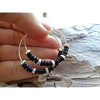 ✿ KERAMIK BOHO TRIBAL CREOLEN ✿ Ohrringe im Bali Stil