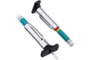 CARROTERR Car Tire Tread Depth Gauge, Auto Tire Wear Detection Measuring Pen, Car Tyre Tire Tread Depth Gauge Meter, Tire Tread Gauge Color Coded, Professional Tire Thread Meter Tool for Motorcycle, Bus,SUV