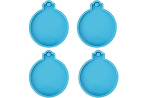 Jagowa 4PCS Christmas Silicone Moulds Santa Claus Snowman Necklace Jewelry Making Mould with Hanging Hole Decoration DIY