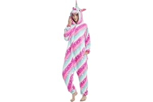 Kenmont Déguisement Combinaison Licorne Pyjama Grenouillère Enfants Animal Pyjamas Costume à Capuche Halloween Carnaval Noël Fête Tenue