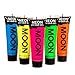 Moon Glow - Neon UV Hair Gel - 20ml Set of 5 tubes - Temporary wash out hair colour - Spike and glow!