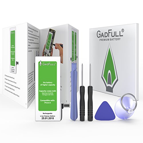 GadFull Batterie Haute capacit   pour iPhone 6 Profi Set   2018 Date de Production   Kit d outillage Manuel et Profi Set de r  paration   Nouvelle Batterie de t  l  phone Portable suppl  mentaire