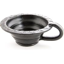 Berk KH-280 Bruciatore Per Incenso In Argilla Con Setaccio E Spazzola, Design Fiore, Altezza 8,5 Cm