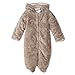Unisex Toddler All in One Snowsuit Fleece Romper Hooded Cartoon Anime Cosplay Bodysuit BBYF-A (height 100cm, brown)