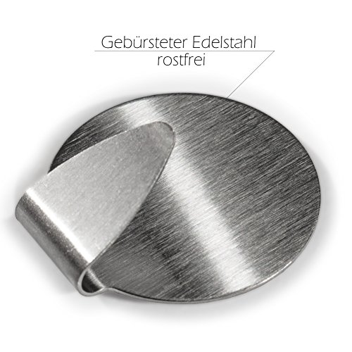 maliveo Klebehaken Handtuchhaken rund aus gebürstetem Edelstahl, selbstklebend und rostfrei, Gaderobe-Haken, Kleiderhaken, Wand-Haken (6er-Pack) - 6