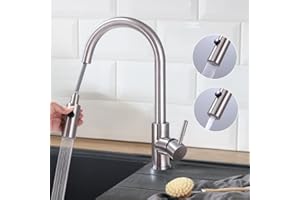 Homelody Wysokociśnieniowa Bateria Kuchenna z Wylewką Łukową, Jednouchwytowa, 2 Rodzaje Strumienia, Obracana o 360°, Matowa, ze Stali Nierdzewnej