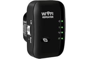 AUCANNIO 2025 Newest wifi extender booster, wifi booster, wifi repeater with Ethernet Port, Covers up to 3600 Sq.Ft and 45 Devices, Quick Setup, UK plug (Black)