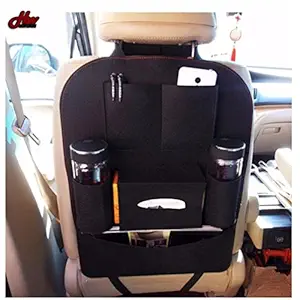 Motoway Black Car Organizer Storage Bag Back Seat Box Organizer Holder Cover Backseat Pockets Books Phone Auto Stowing Tidying Accessories for Maruti Suzuki A-Star