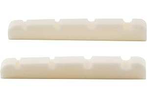 Musiclily 38mm Siodełko Kość Basu Bone Nut do Gitary Basowej 4-strunowej 38x3,5x5 mm(2 szt.)